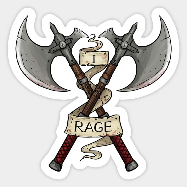 Barbarian - I Rage Sticker by Sheppard56